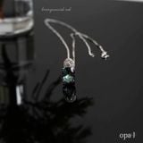  Dây chuyền bạc chất liệu đá CZ phong cách trẻ trung ấn tượng thương hiệu Opal. Tặng dây da phong cách. 