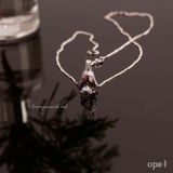  Dây chuyền bạc chất liệu đá CZ phong cách trẻ trung ấn tượng thương hiệu Opal. Tặng dây da phong cách. 