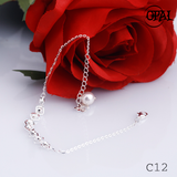  C12 - Lắc tay bạc đính Ngọc Trai OPAL 