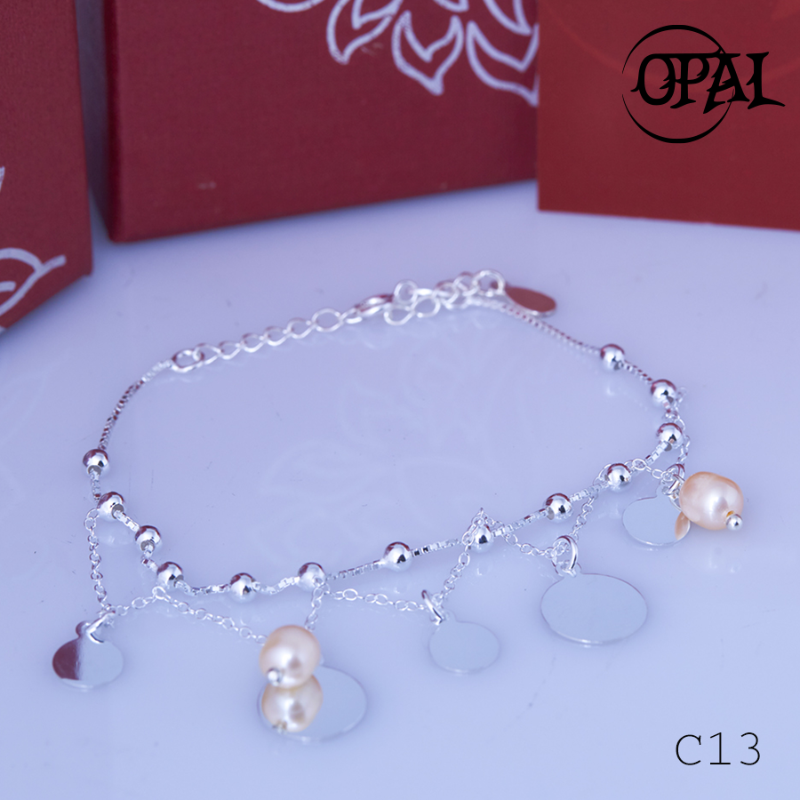  C13 - Lắc tay bạc đính Ngọc Trai OPAL 
