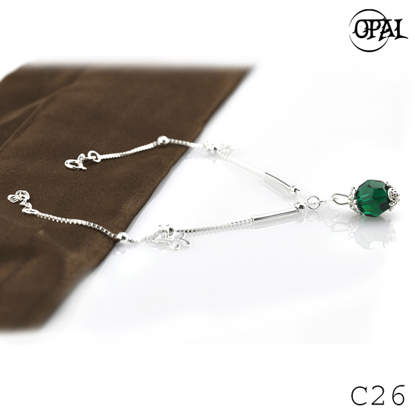  C26- Lắc tay bạc đính pha lê OPAL 