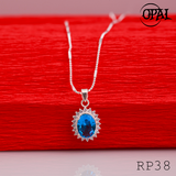  RP38-Bộ mặt và dây chuyền bạc đính đá ross Opal 