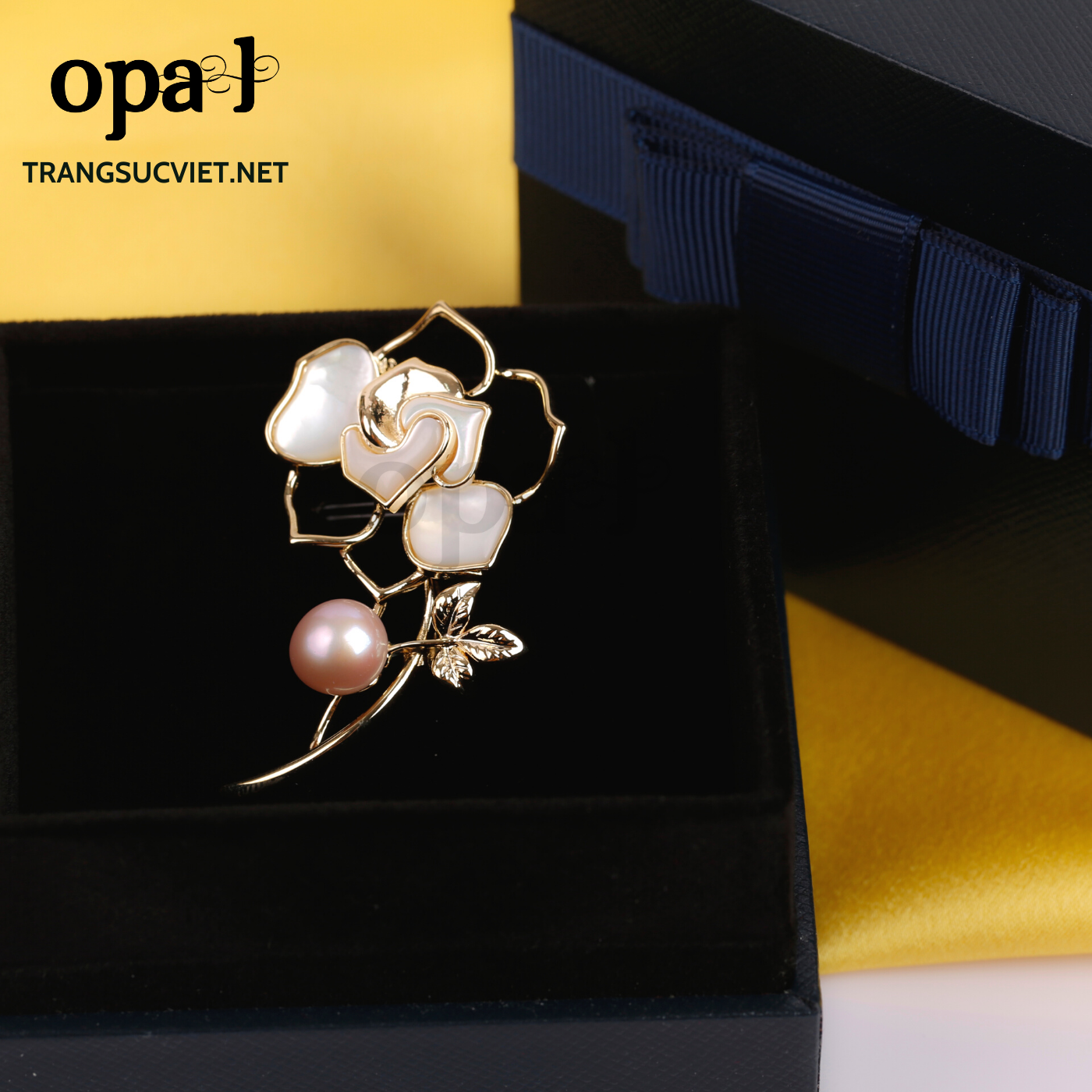  Cài áo Hoa Hồng thương hiệu OPAL 