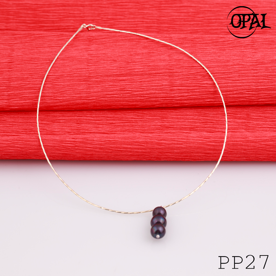  PP27- Dây chuyền bạc kèm mặt Ngọc Trai OPAL 