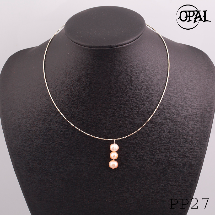  PP27- Dây chuyền bạc kèm mặt Ngọc Trai OPAL 