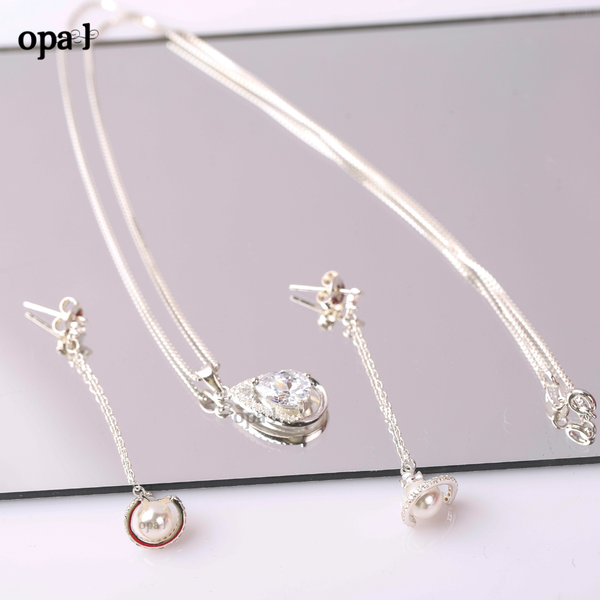  Bộ dây chuyền và hoa tai ngọc trai thương hiệu Opal HT2 