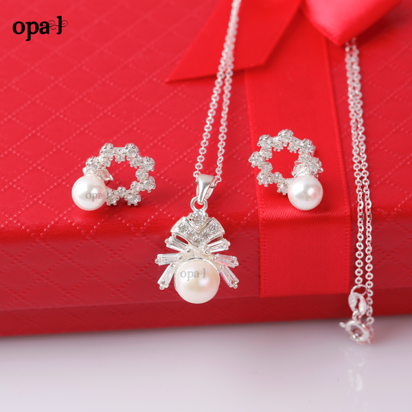  Bộ dây chuyền và hoa tai ngọc trai thương hiệu Opal HT2 