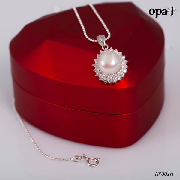  NP001H - Dây chuyền bạc kèm mặt ngọc trai OPAL 