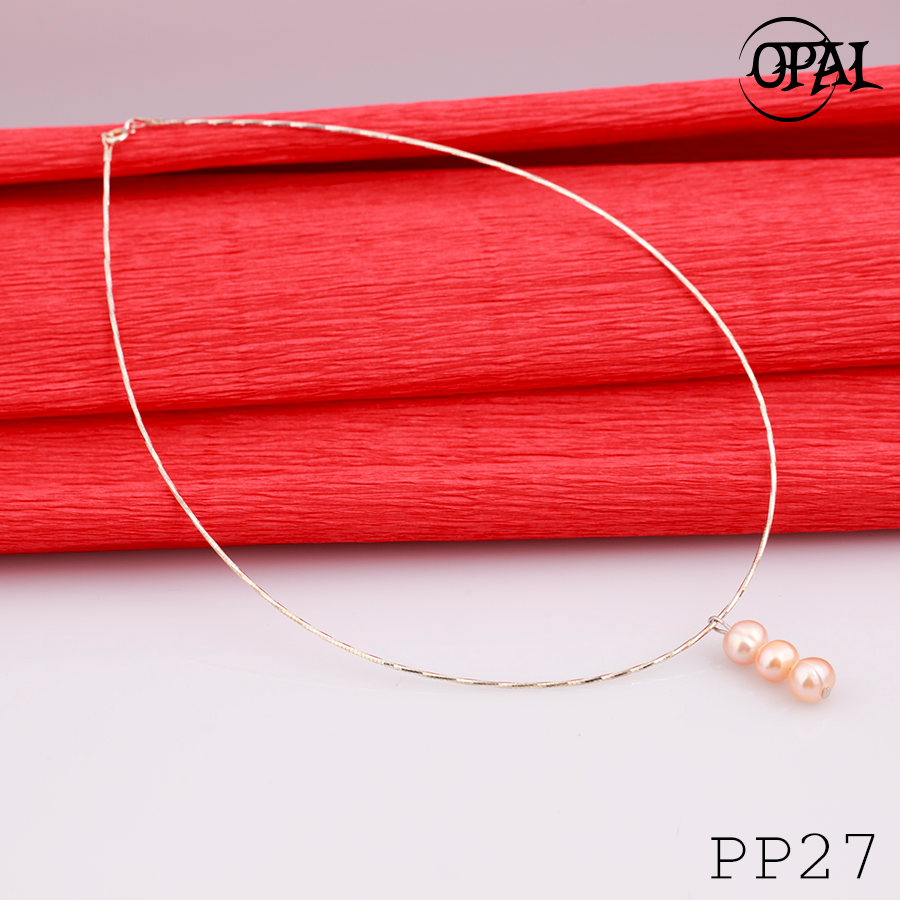  PP27- Dây chuyền bạc kèm mặt Ngọc Trai OPAL 