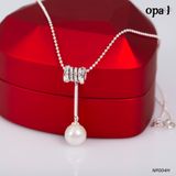  NP004H -Dây chuyền bạc kèm mặt ngọc trai OPAL 