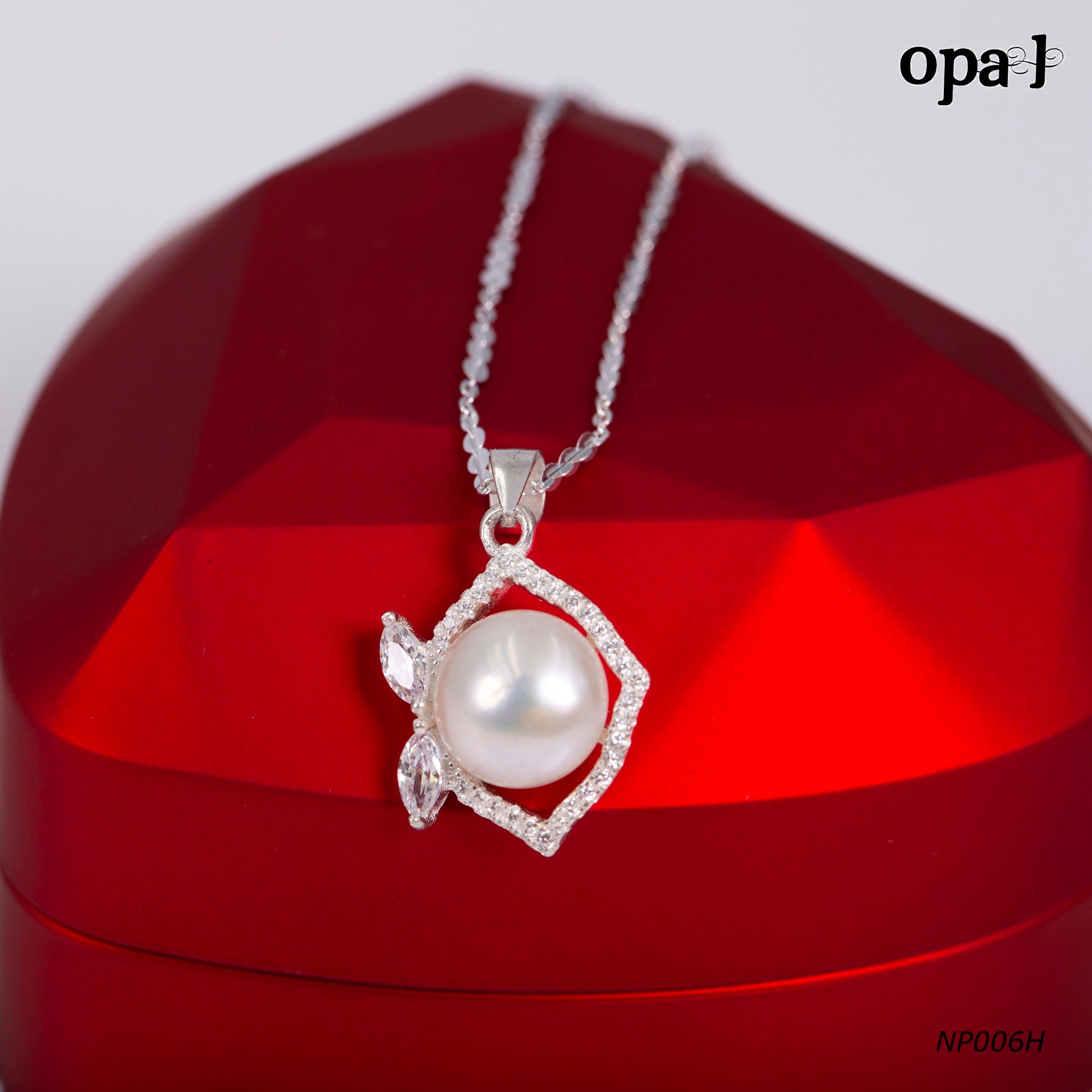  NP006H -Dây chuyền bạc kèm mặt ngọc trai OPAL 