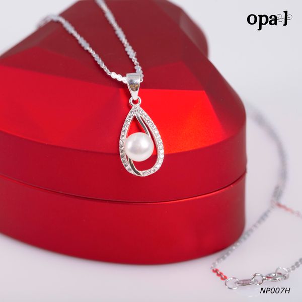  NP007H -Dây chuyền bạc kèm mặt ngọc trai OPAL 