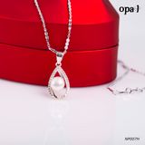  NP007H -Dây chuyền bạc kèm mặt ngọc trai OPAL 