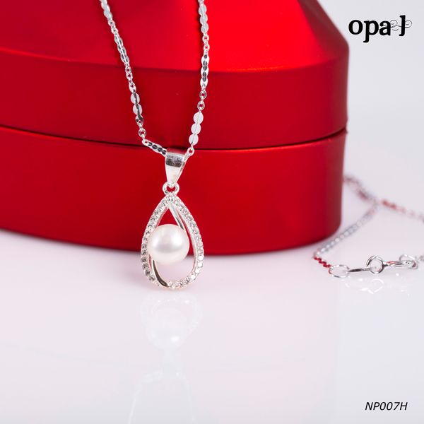  NP007H -Dây chuyền bạc kèm mặt ngọc trai OPAL 