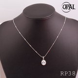  RP38-Bộ mặt và dây chuyền bạc đính đá ross Opal 