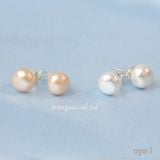  Hoa tai nụ ngọc trai tự nhiên phong cách truyền thống trẻ trung thương hiệu Opal 