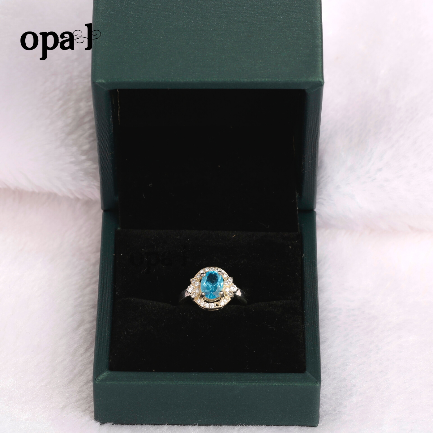  Nhẫn bạc nữ đính đá Ross thương hiệu Opal 