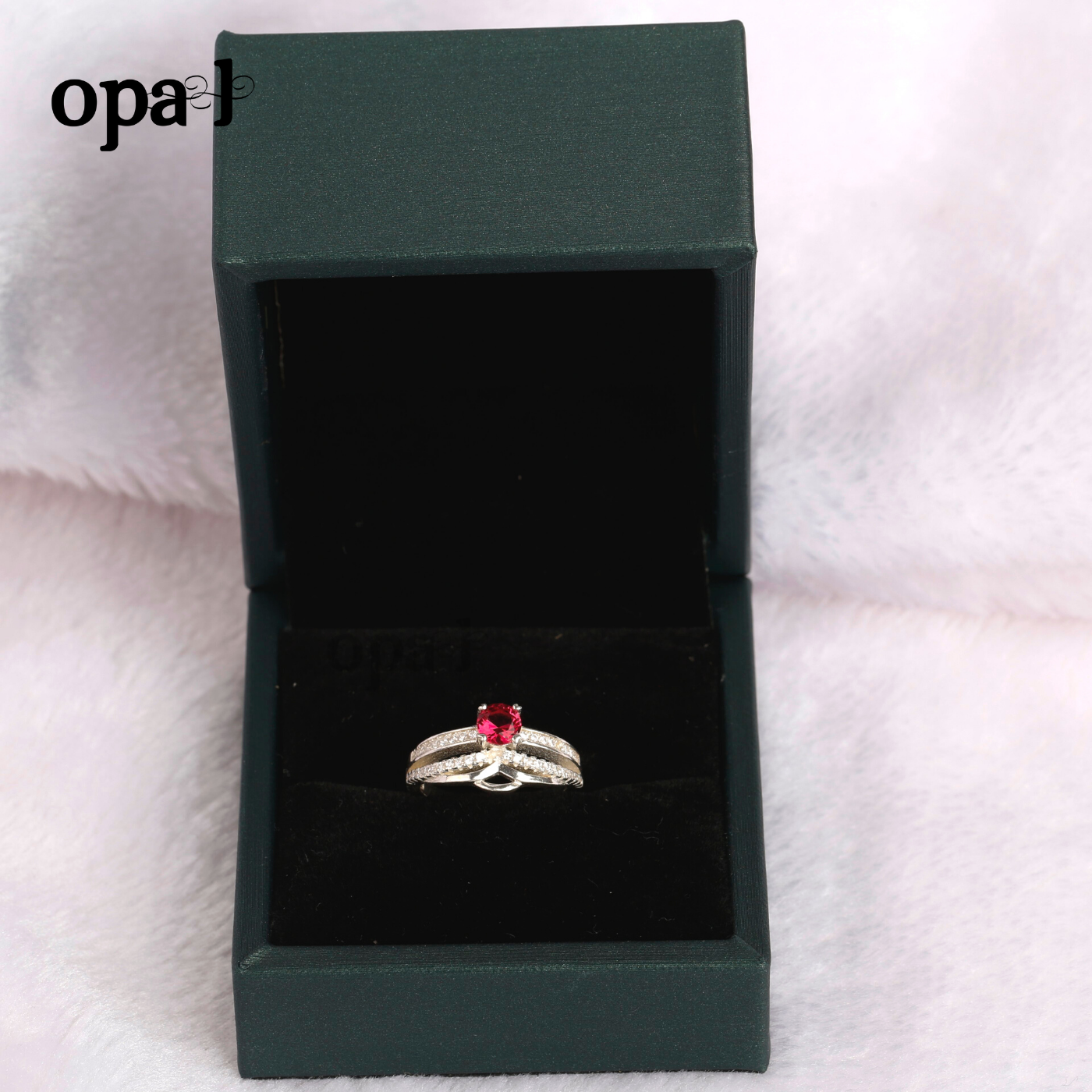  Nhẫn bạc nữ đính đá Ross thương hiệu Opal 