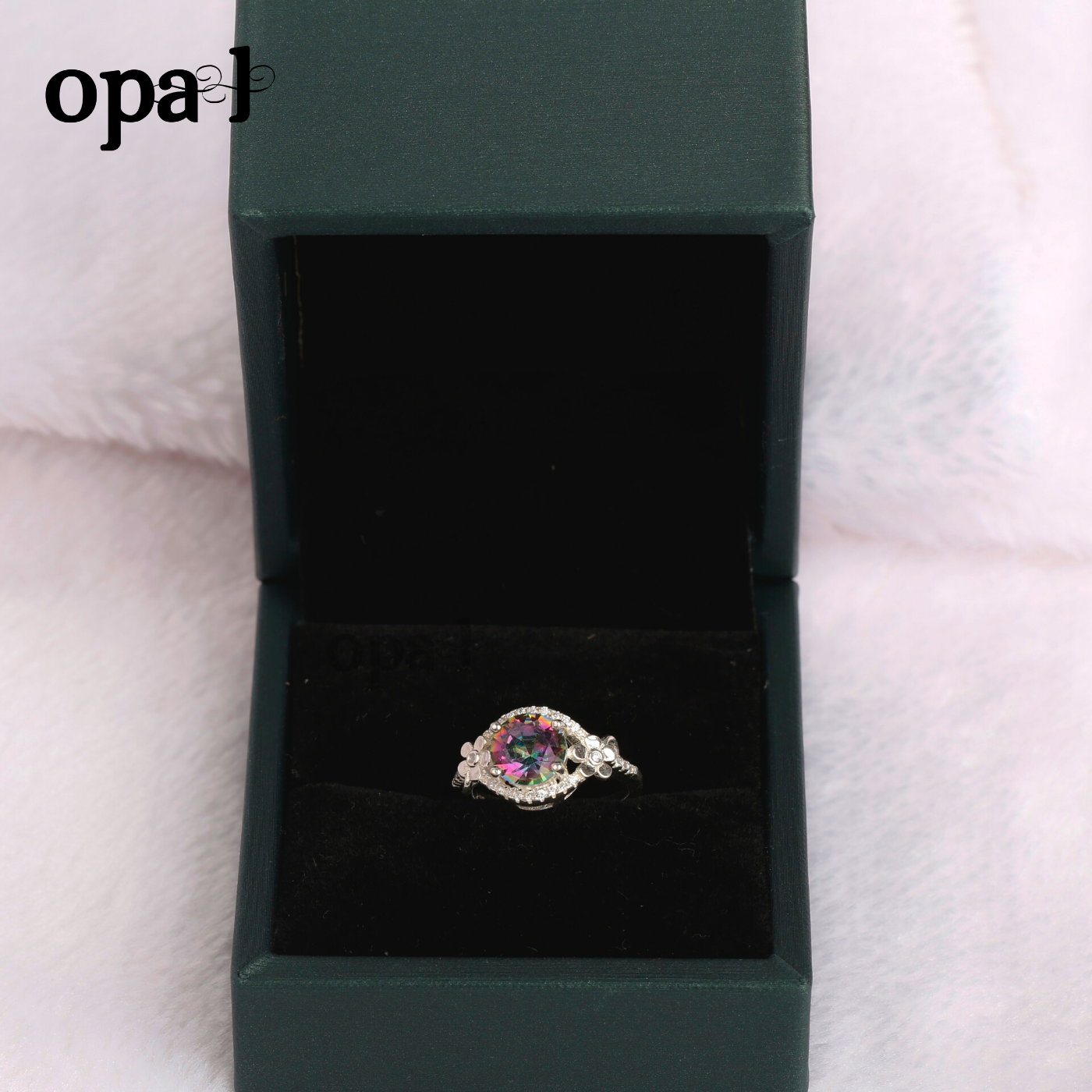  Nhẫn bạc nữ đính đá Ross thương hiệu Opal 