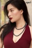  Chuỗi vòng ngọc trai ánh xanh đen dài, 2 layer sang trọng 