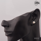  PE22- Hoa tai bạc đính ngọc trai OPAL 