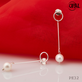 PE32-Hoa tai bạc đính ngọc trai OPAL 