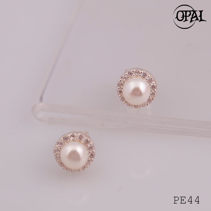  PE44 - Hoa tai bạc đính ngọc trai OPAL 