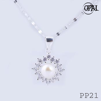  PP21- Dây chuyền bạc kèm mặt Ngọc Trai OPAL 