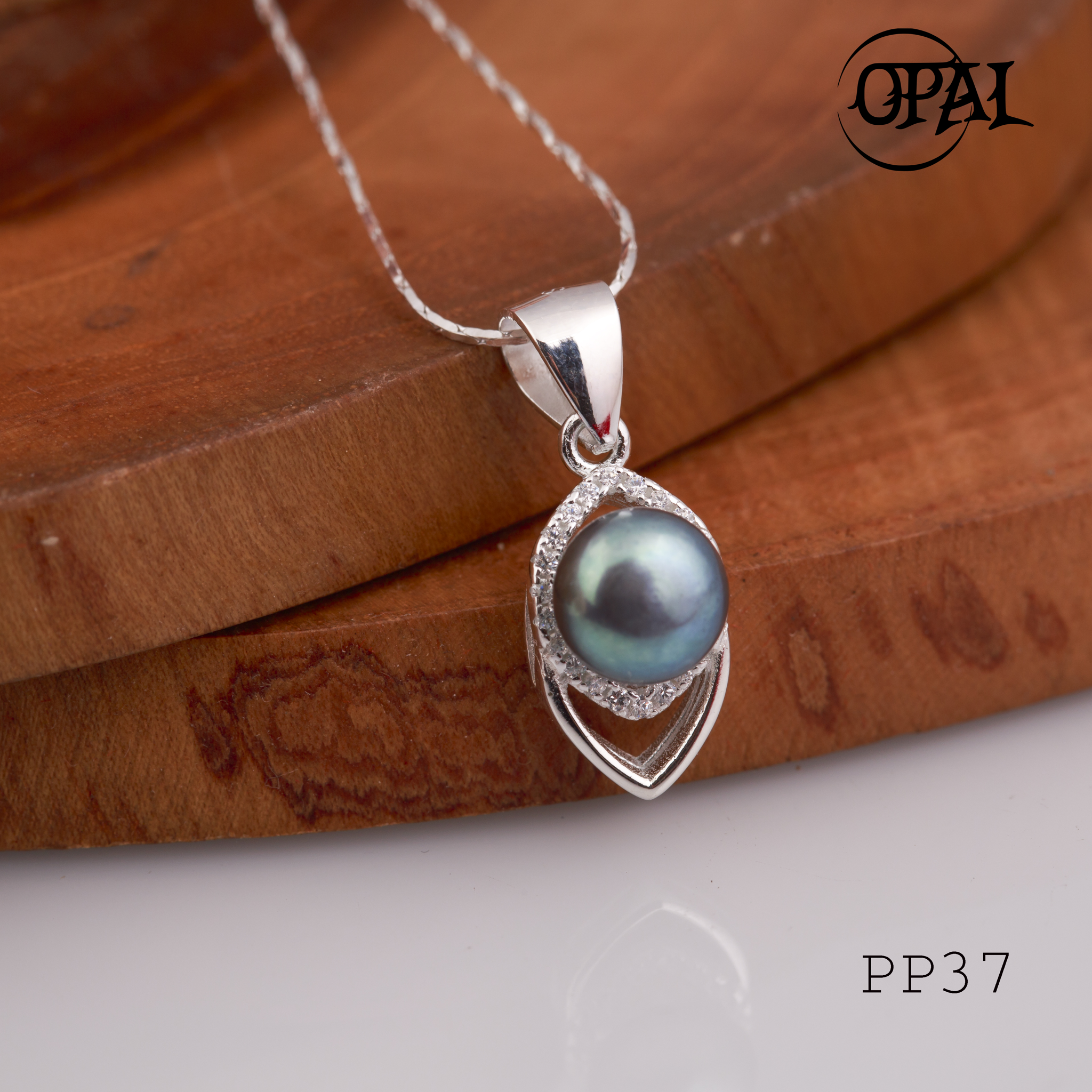  PP37- Dây chuyền bạc kèm mặt Ngọc Trai OPAL 