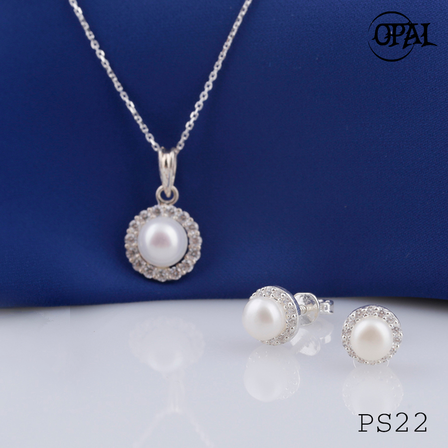 PS22 -Bộ trang sức bạc đính ngọc trai OPAL 