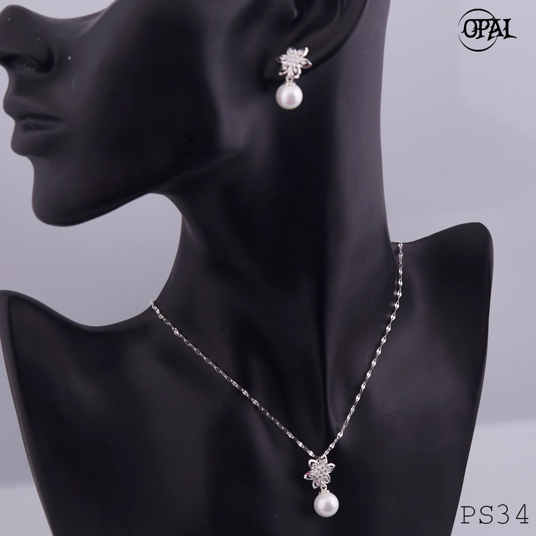  PS34- Bộ trang sức Ngọc Trai OPAL 