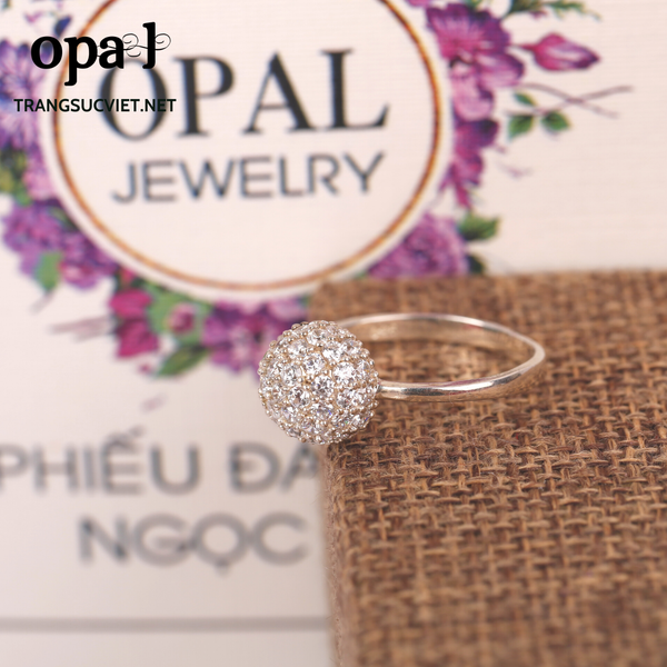  Nhẫn bạc nữ đính đá Ross thương hiệu Opal 