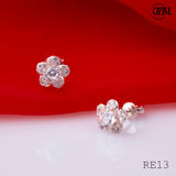  RE13- Hoa tai bạc đính đá Ross OPAL 
