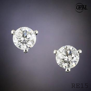  RE15-Hoa tai bạc đính đá ross OPAL 