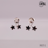  RE51- Hoa tai bạc đính đá Ross OPAL 