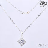  RP37-Bộ mặt và dây chuyền bạc đính đá ross Opal 