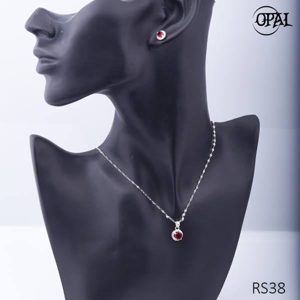  RS38-Bộ trang sức bạc đính đá ross OPAL 
