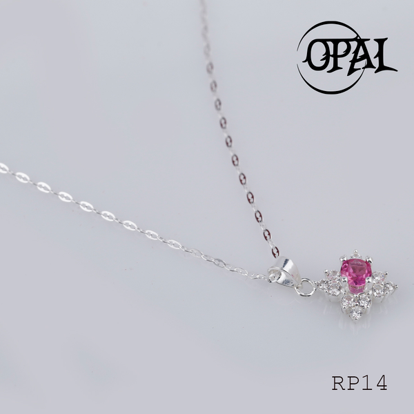  RP14 - Bộ mặt và dây chuyền bạc đính đá ross OPAL 