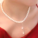  Vòng cổ choker ngọc trai 7li phong cách trẻ trung, năgn động. Quà tặng hoa tai bạc đính ngọc trai trị giá 350.000đ 