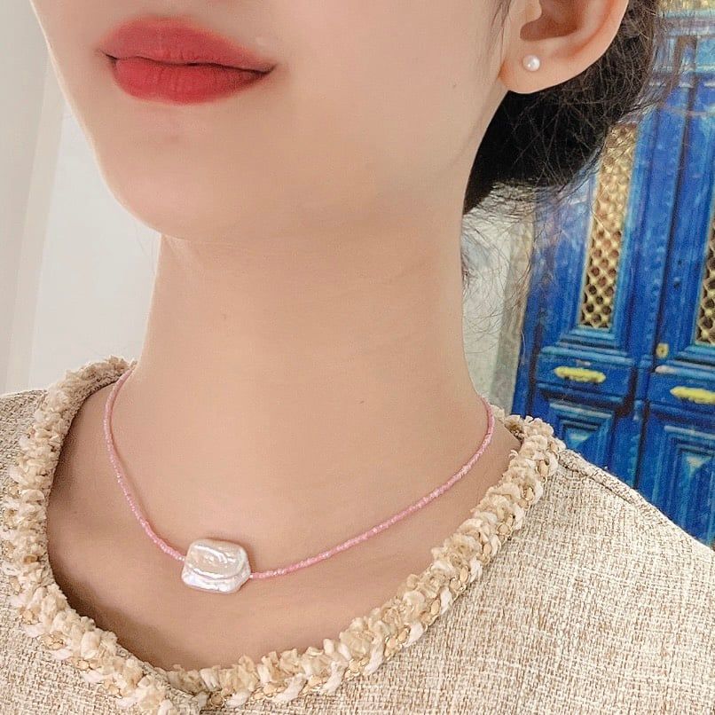  Vòng cổ Ngọc Trai Baroque Phong cách Châu Âu thương hiệu Opal 