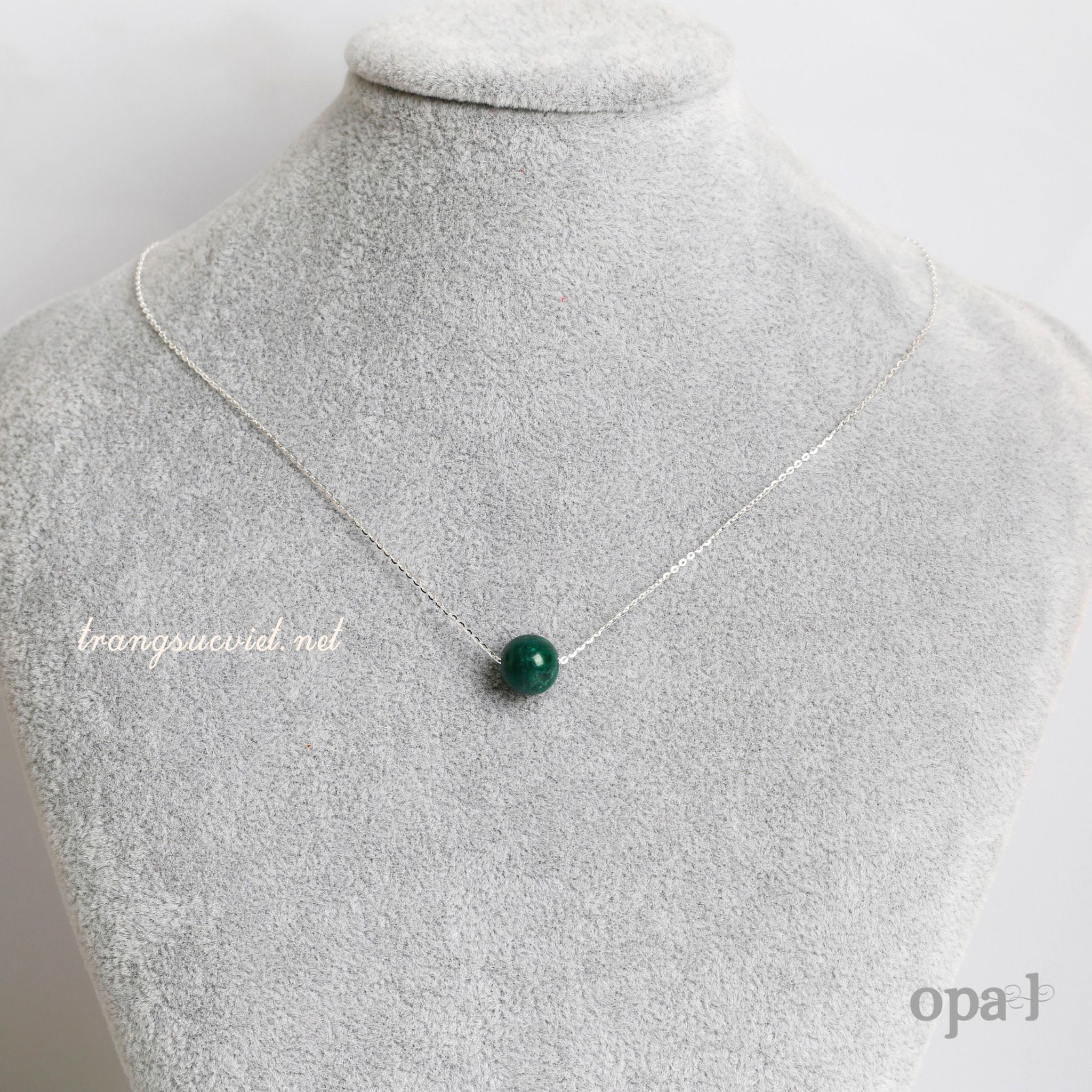  Dây chuyền bạc đính đá tự nhiên 