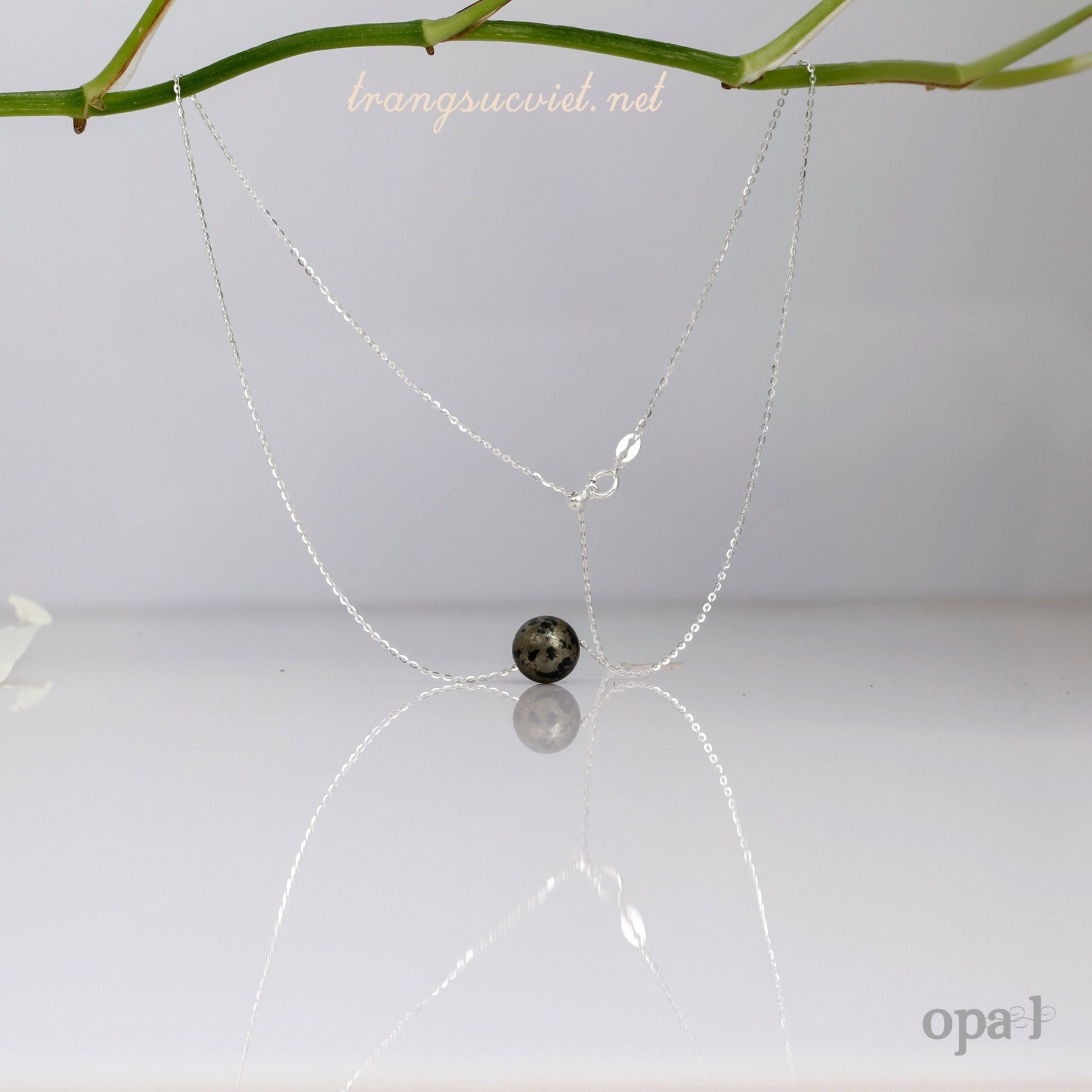  Dây chuyền bạc đính đá tự nhiên 