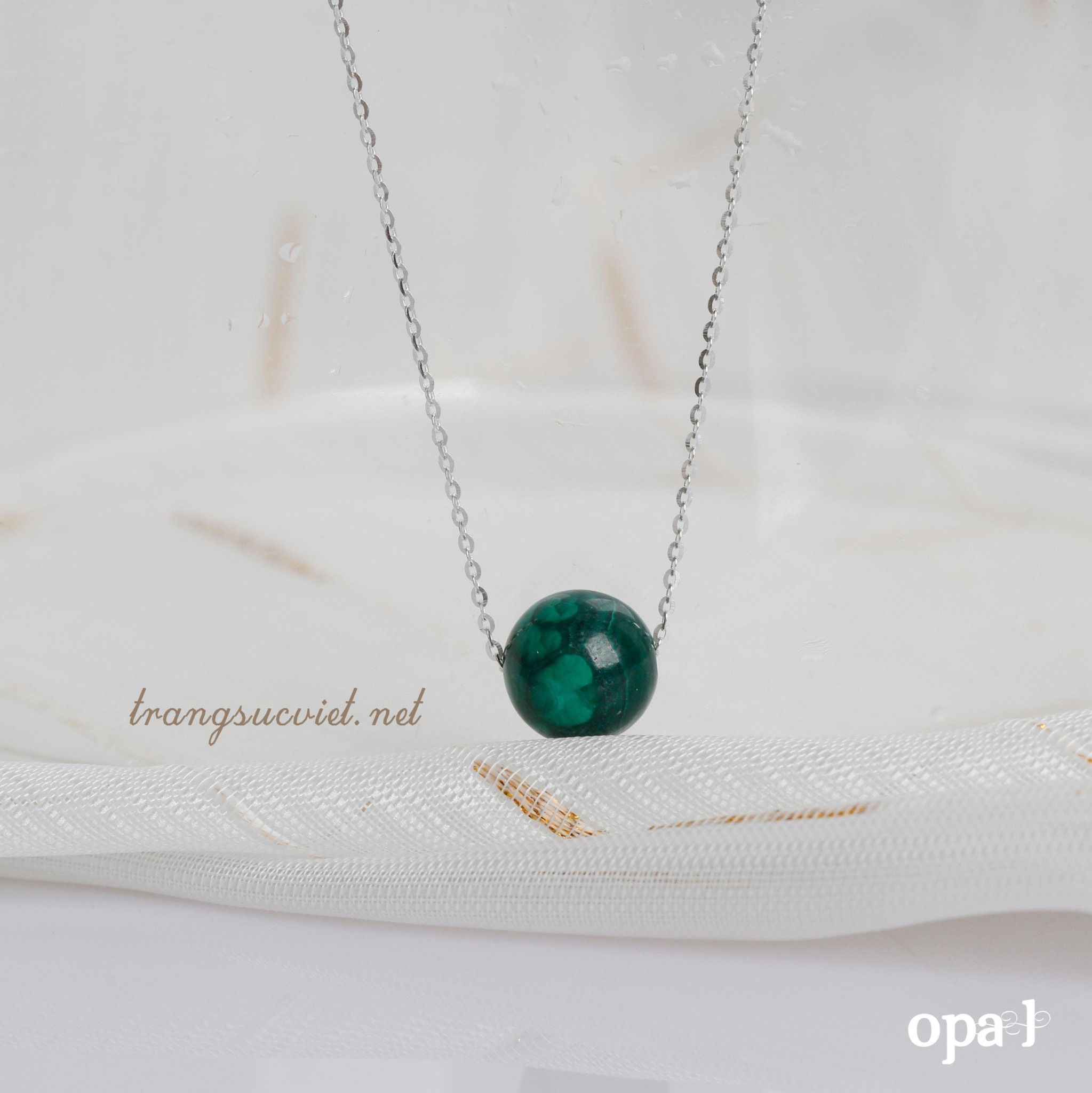  Dây chuyền bạc đính đá tự nhiên 