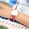 Dây da đồng hồ size 14mm Hồng Đậm L007-02-14