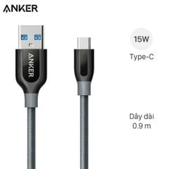  Cáp Type C 0.9m Anker PowerLine+ A8168 Xám 