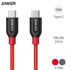  Cáp Type C - Type C 0.9m Anker PowerLine+ A8187 Xám 