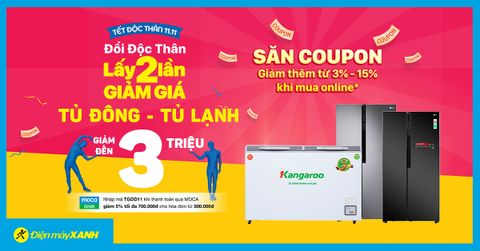 Flash Sale 11.11 - Lễ độc thân: Tủ lạnh, tủ đông giảm giật gân đến 3 triệu. Săn COUPON giảm thêm đến 15%. Mua ngay!