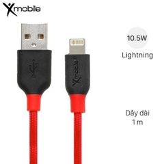 Cáp Lightning 1m Xmobile DR-L001X Đỏ đen 