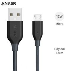  Cáp Micro USB 1.8 m Anker PowerLine+ A8143 Xám 