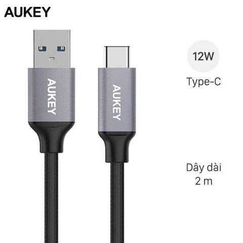 Cáp Type-C 2 m AUKEY CB-CD3 Đen